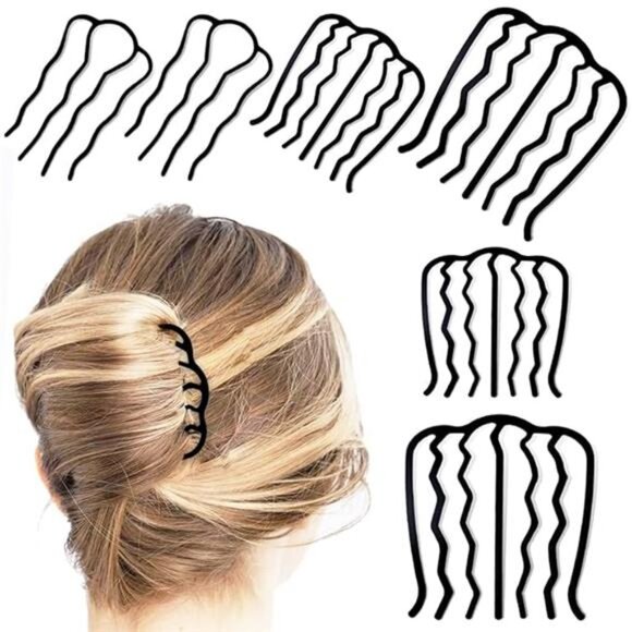 6 Piece Metal Hair Side Combs Hair Fork Clip Teeth Hair Pin Stick - Picture 7 of 7